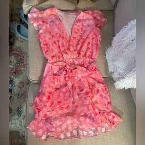 Amanda Uprichard Pink Floral Mini Dress
